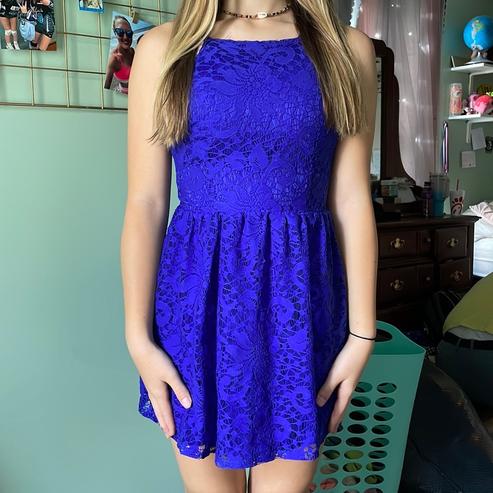 Lace Blue Dress